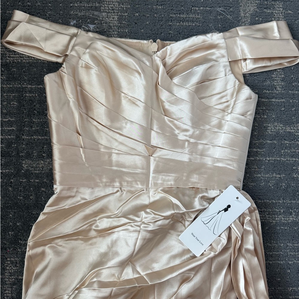 Elegant Cream Off-Shoulder Dress